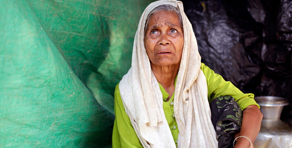 An older woman in Cox's Bazar refugee camp